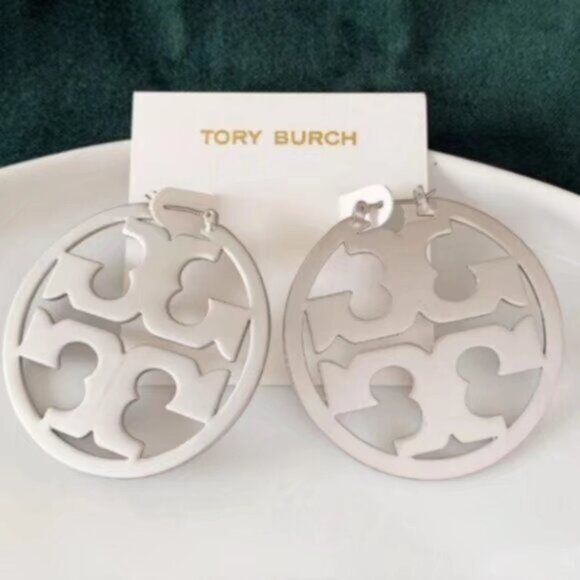 Tory Burch Silver hoop earrings - Picture 2 of 3